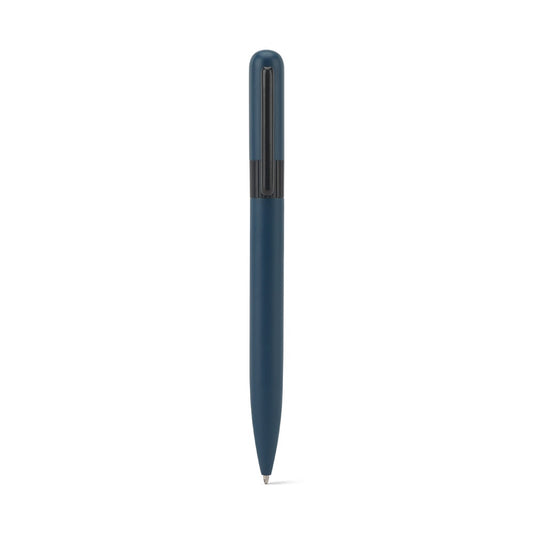 ELSIE ROUND promotional pen in blue (detail view) with custom logo branding