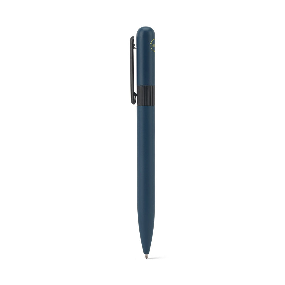 ELSIE ROUND promotional pen in blue (detail view) with custom logo branding