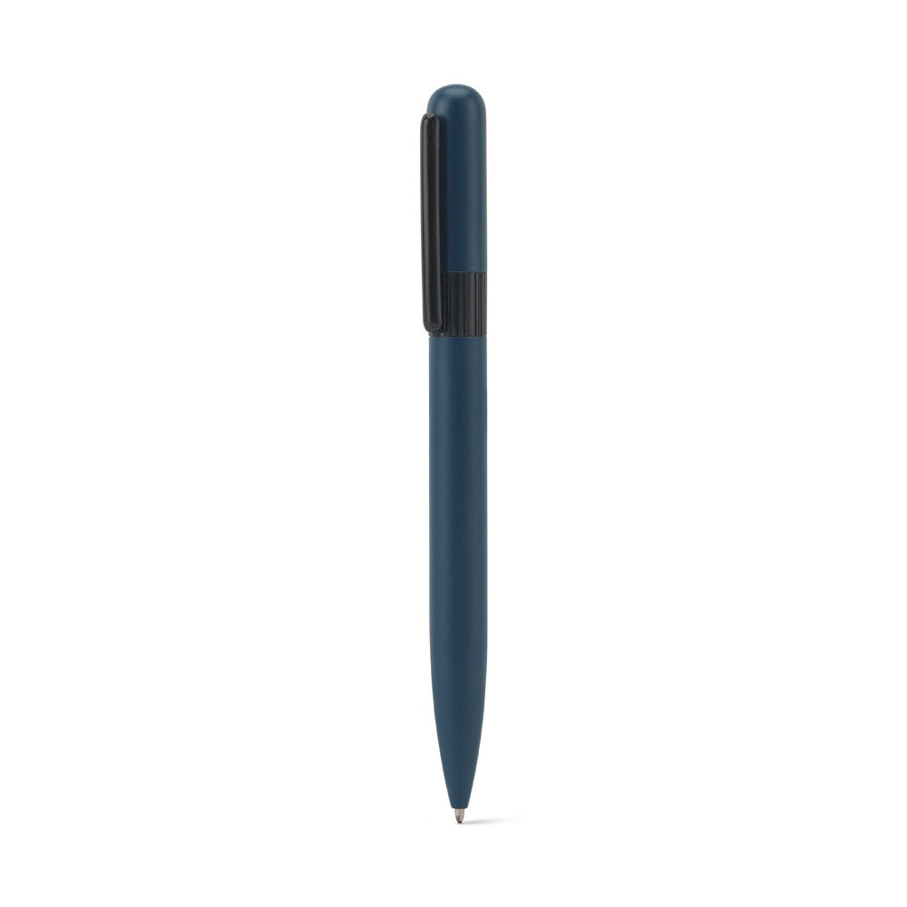 ELSIE ROUND promotional pen in blue with custom logo branding