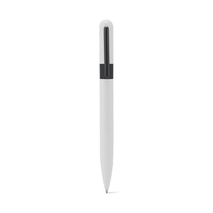 ELSIE ROUND promotional pen in white (detail view) with custom logo branding