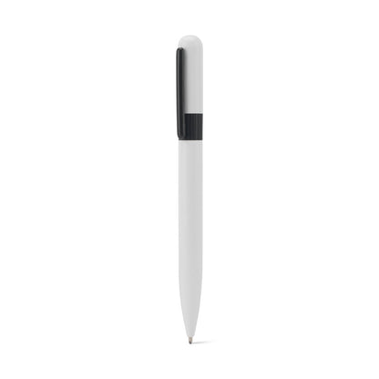 ELSIE ROUND promotional pen in white with custom logo branding