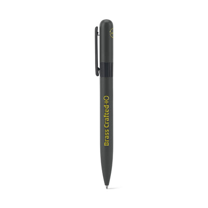ELSIE ROUND promotional pen in gun metal with custom logo branding
