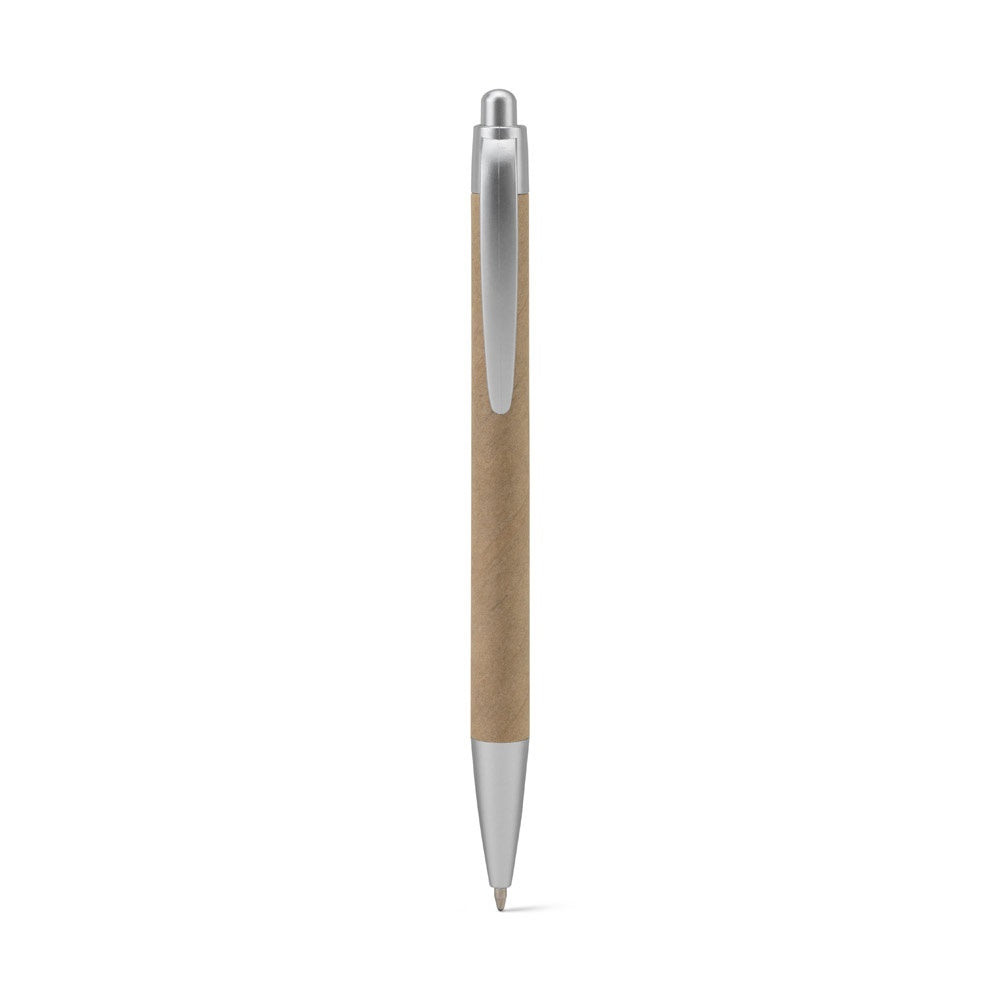 KYRA promotional pen in light grey (detail view) with custom logo branding