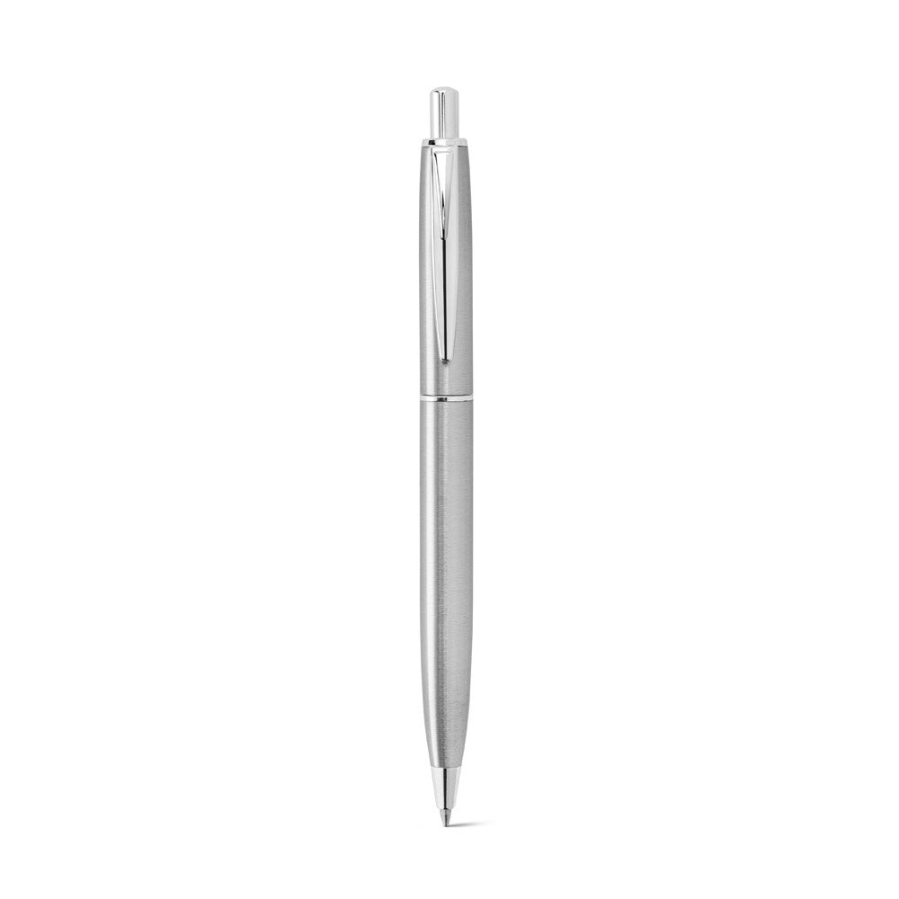 DOOLI promotional pen in silver (detail view) with custom logo branding