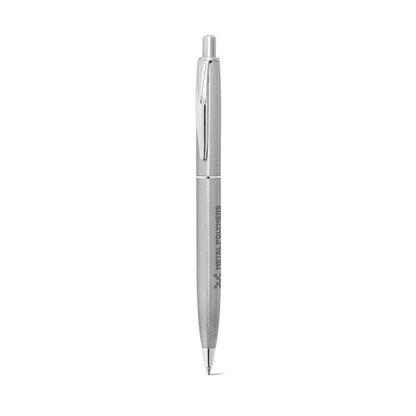 DOOLI promotional pen in silver with custom logo branding
