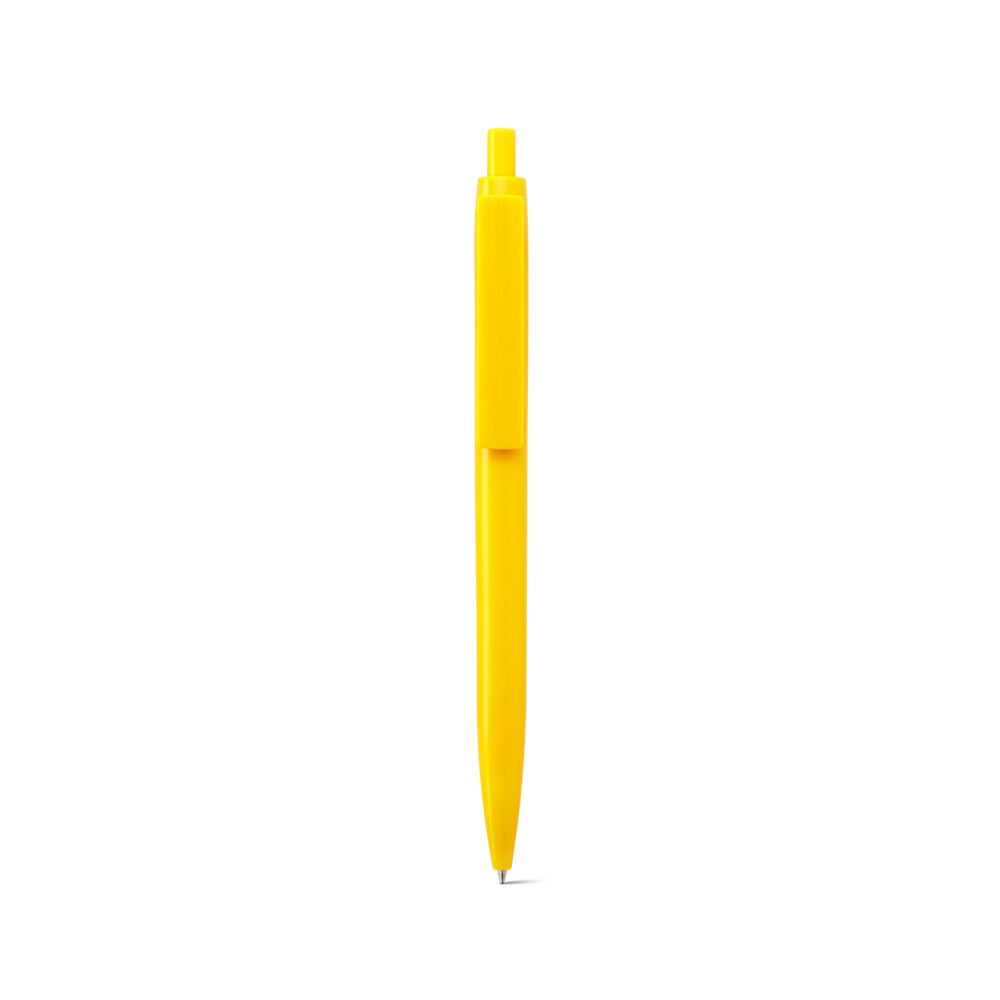 NOLWEN promotional pen in yellow (detail view) with custom logo branding