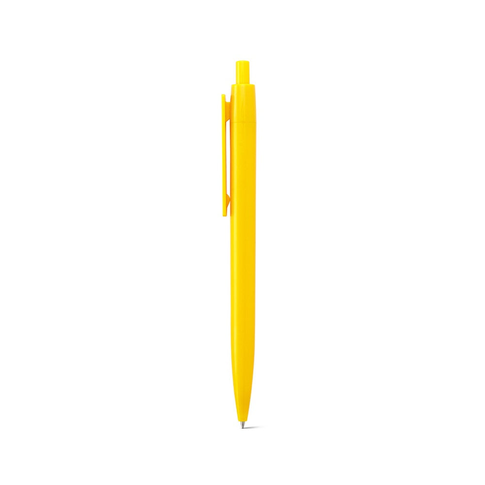 NOLWEN promotional pen in yellow (detail view) with custom logo branding