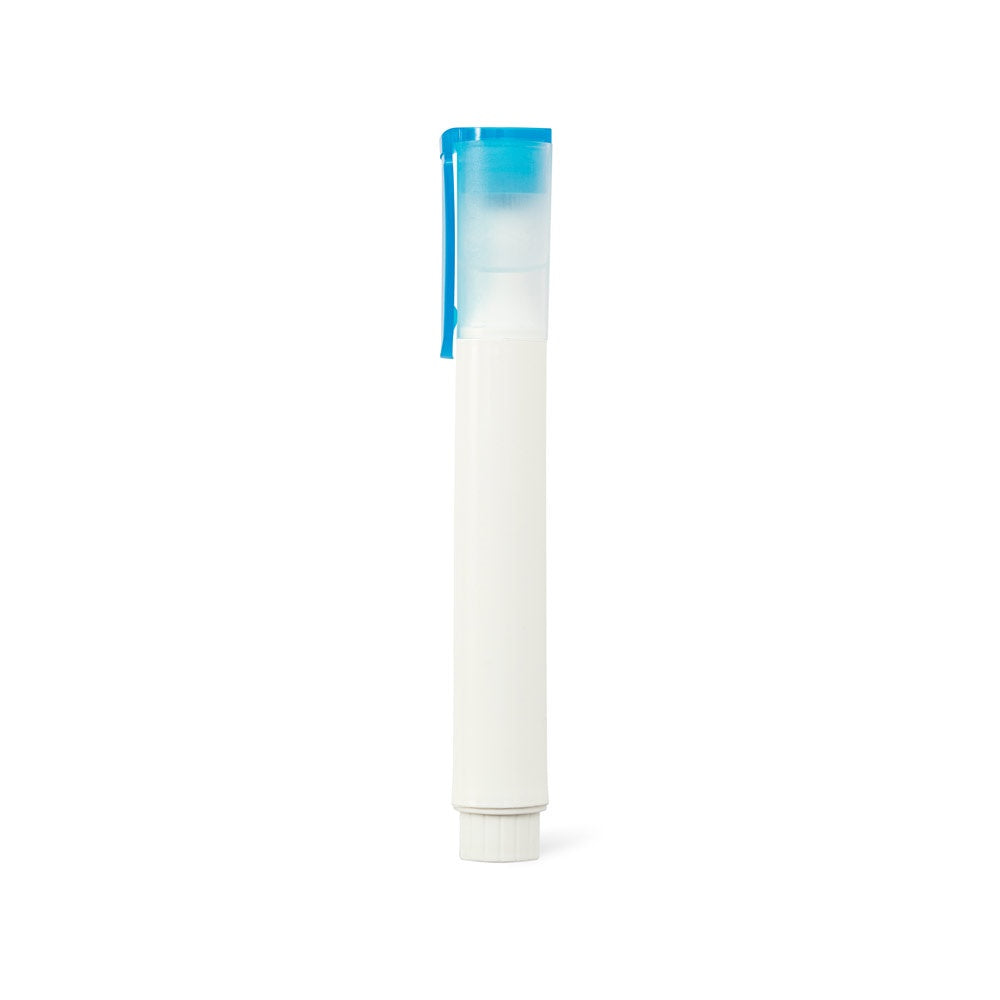 FLETCHER promotional pen in light blue (detail view) with custom logo branding