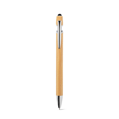 NEIL BAMBOO promotional pen in natural (detail view) with custom logo branding