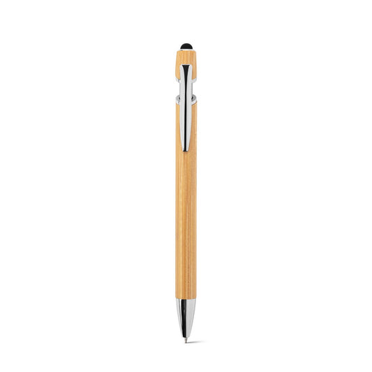 NEIL BAMBOO promotional pen in natural (detail view) with custom logo branding
