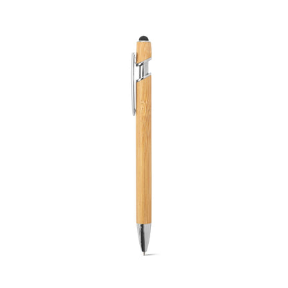 NEIL BAMBOO promotional pen in natural (detail view) with custom logo branding