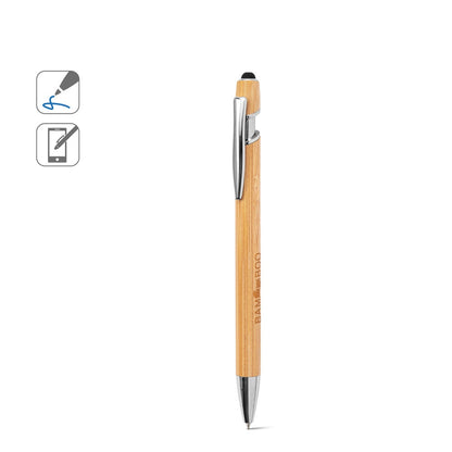 NEIL BAMBOO promotional pen (complete set view) with custom logo branding