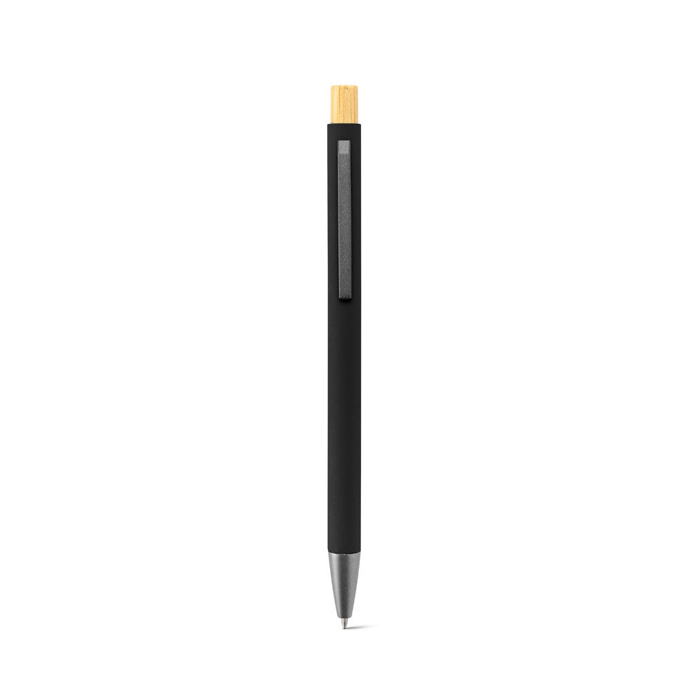 ZYLEN promotional pen in black (detail view) with custom logo branding