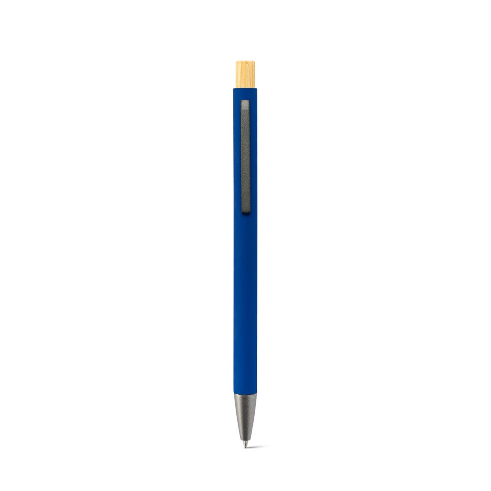 ZYLEN promotional pen in blue (detail view) with custom logo branding