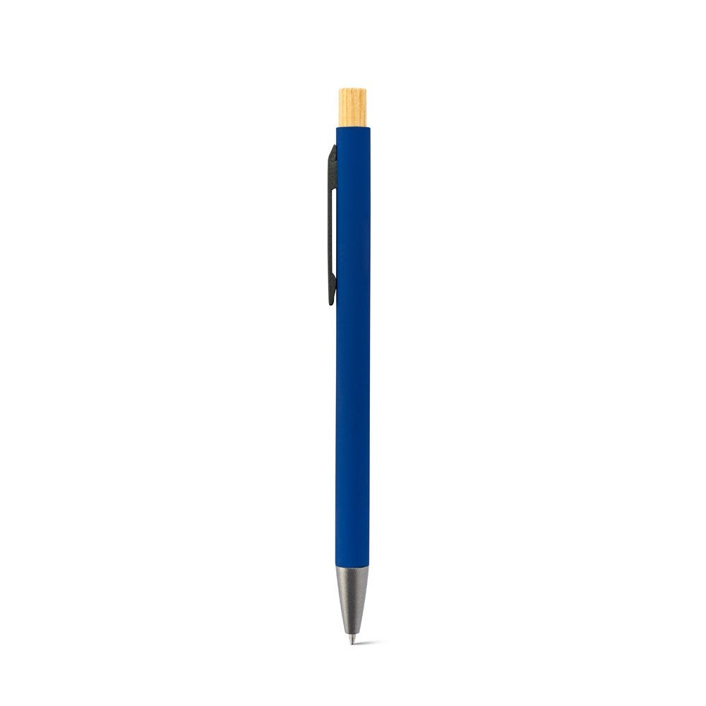 ZYLEN promotional pen in blue (detail view) with custom logo branding