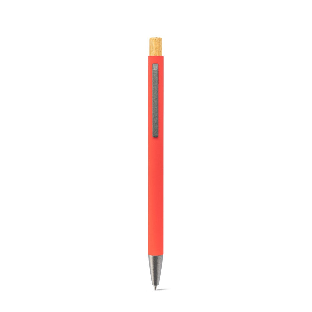 ZYLEN promotional pen in red (detail view) with custom logo branding