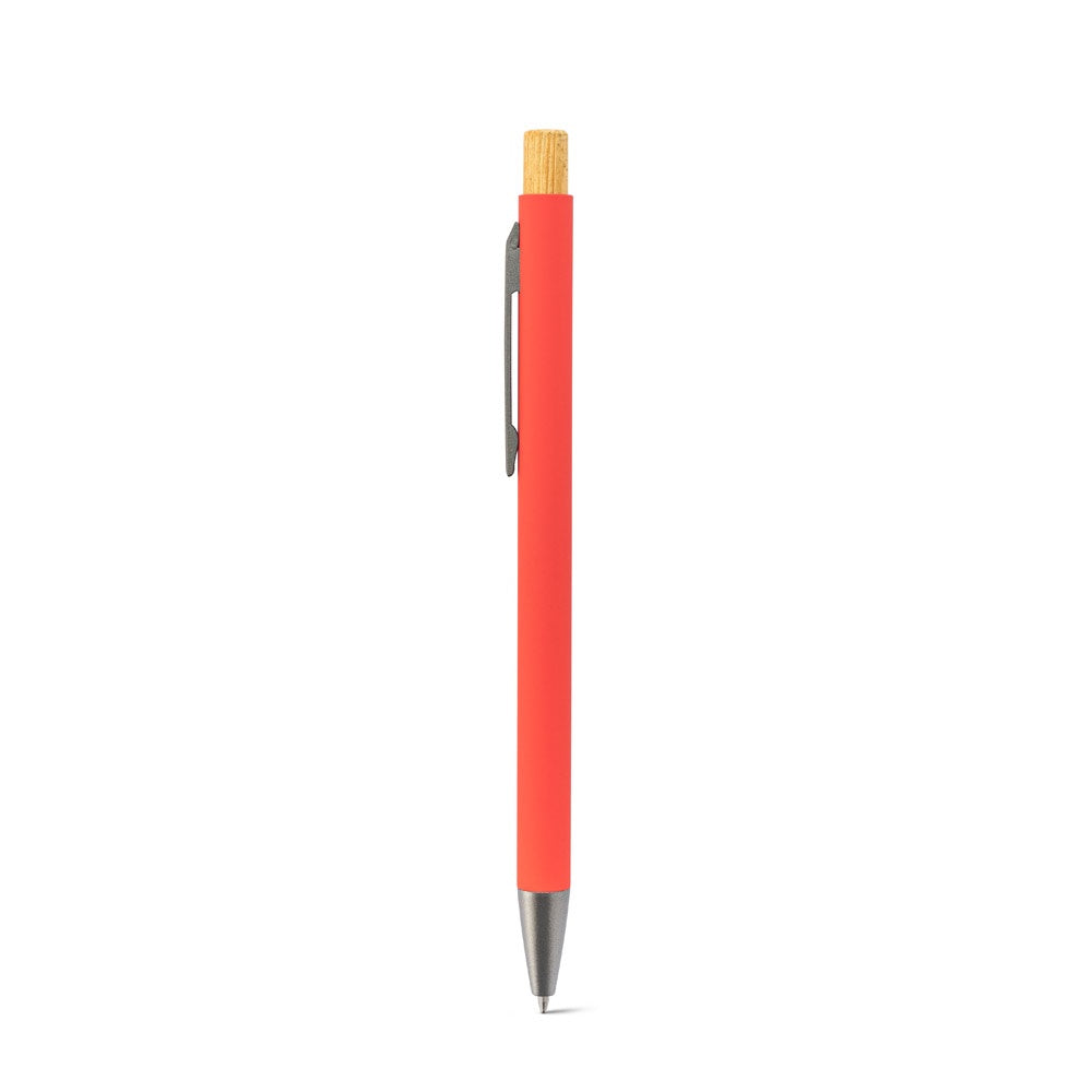 ZYLEN promotional pen in red (detail view) with custom logo branding