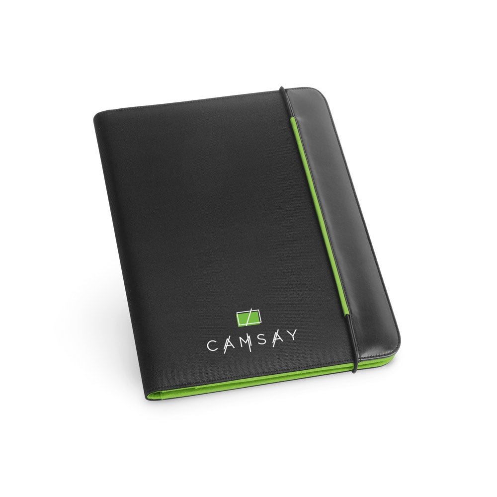 FITZGERALD promotional document folder in light green with custom logo branding