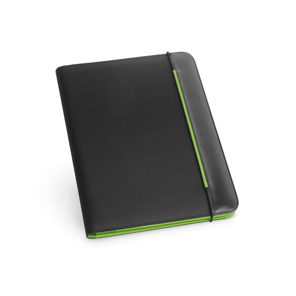 FITZGERALD promotional document folder in light green with custom logo branding