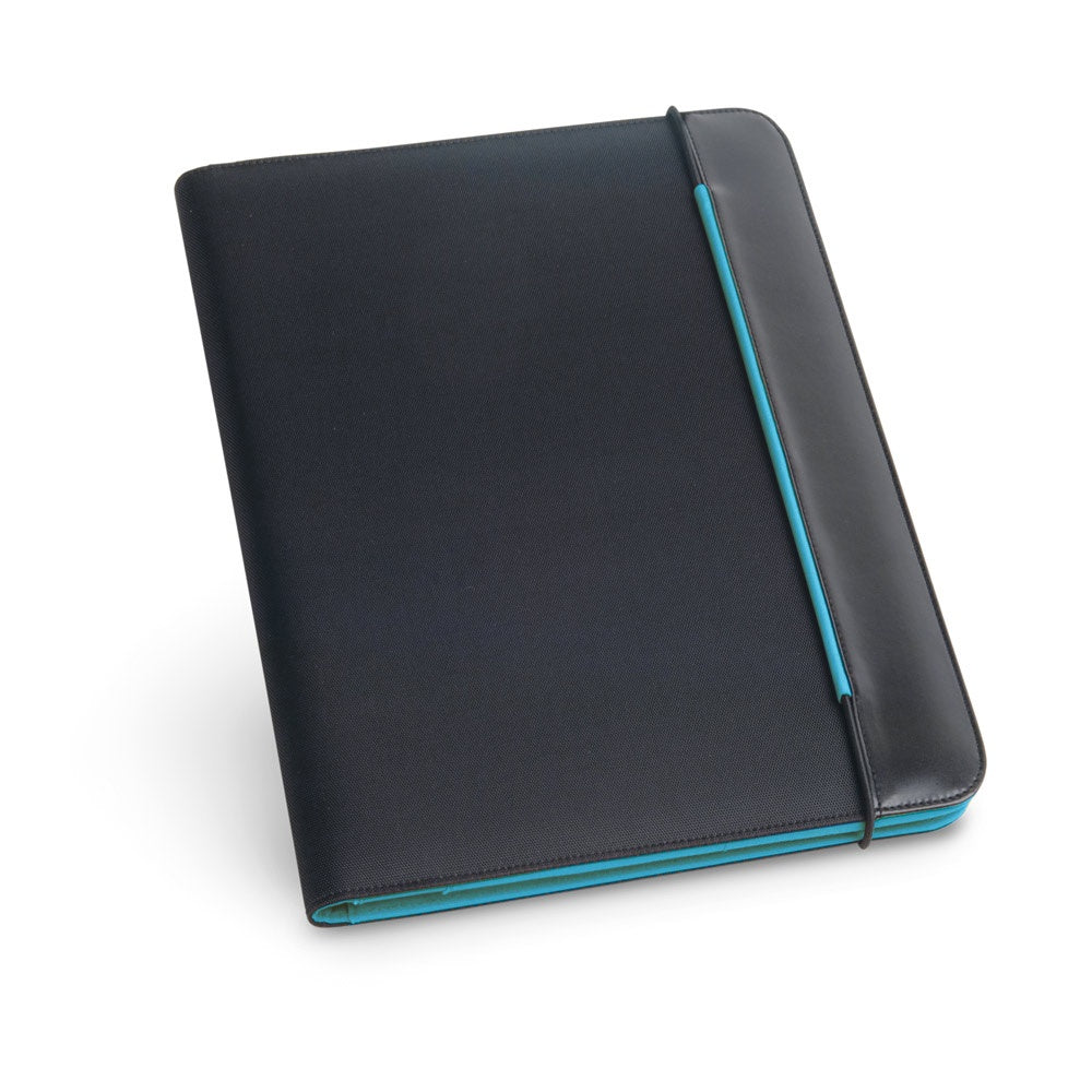 FITZGERALD promotional document folder in light blue with custom logo branding