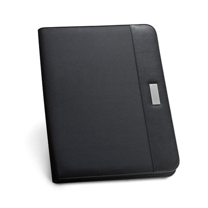 PASZO promotional document folder in black with custom logo branding