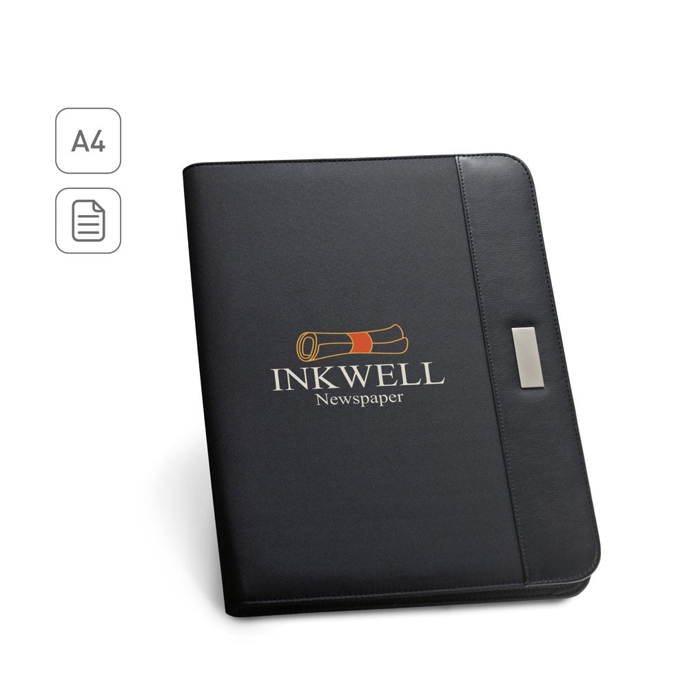 PASZO promotional document folder (complete set view) with custom logo branding