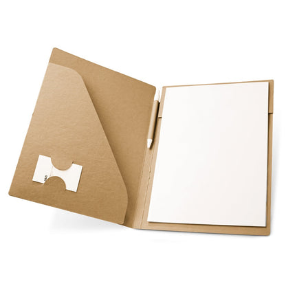 POE promotional document folder in natural (detail view) with custom logo branding