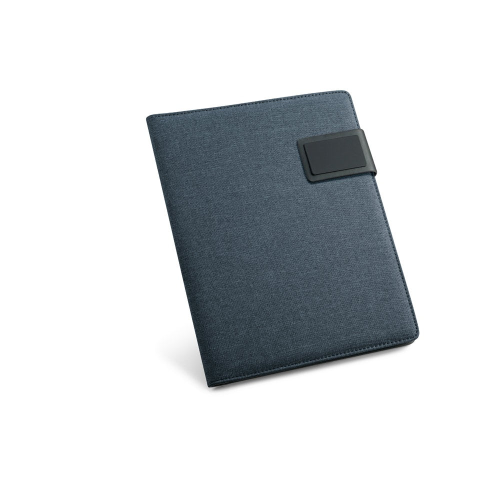 PYNCHON promotional document folder in blue with custom logo branding