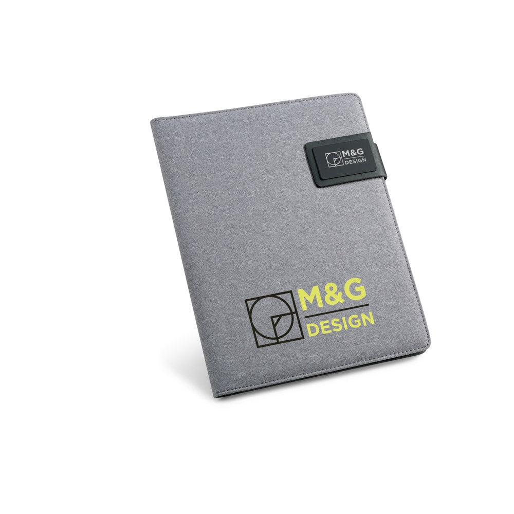 PYNCHON promotional document folder in light grey with custom logo branding