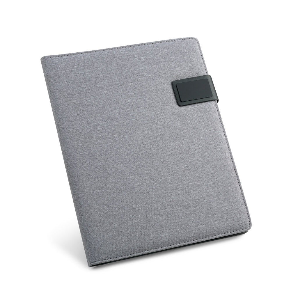 RIORDAN promotional document folder in light grey with custom logo branding