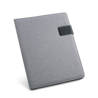 RIORDAN promotional document folder in light grey with custom logo branding
