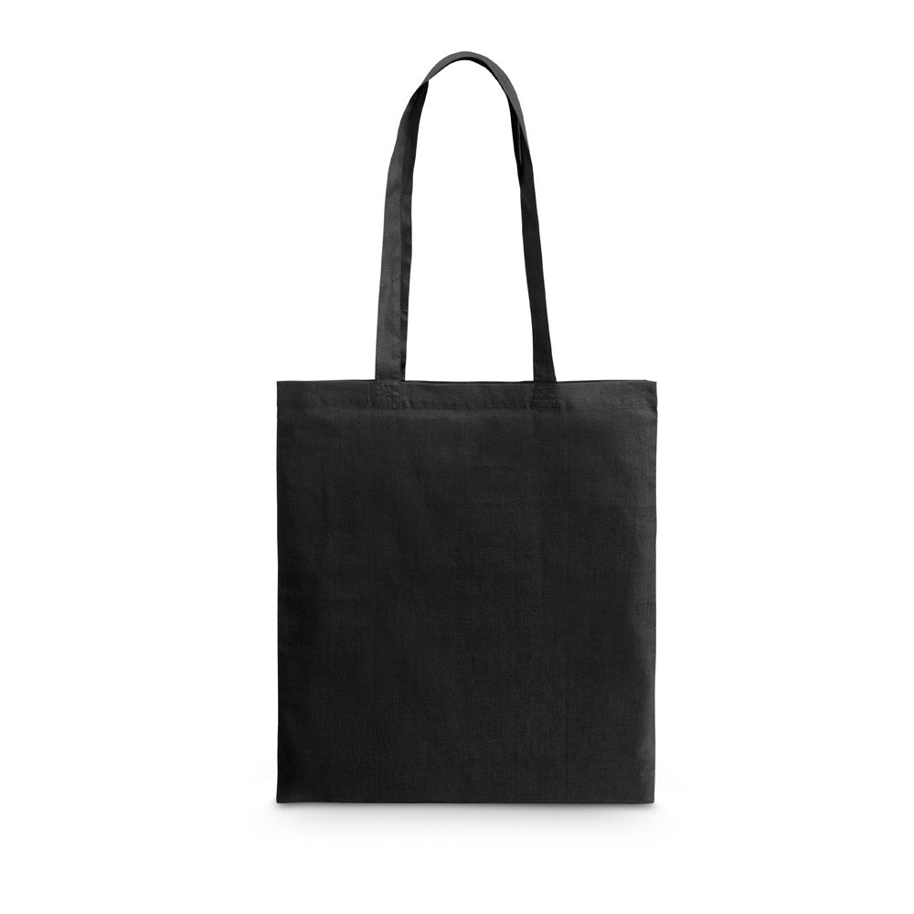 CARACAS promotional tote bag in black with custom logo branding
