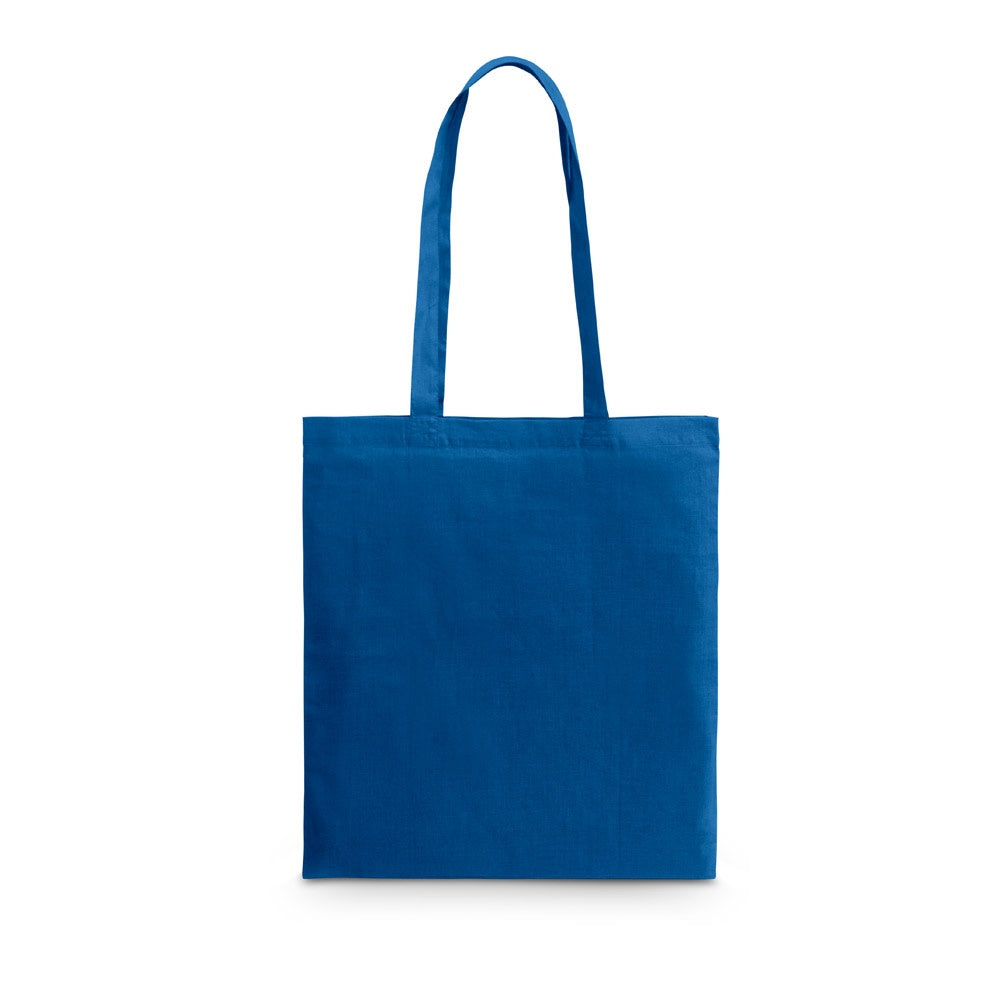CARACAS promotional tote bag in royal blue with custom logo branding