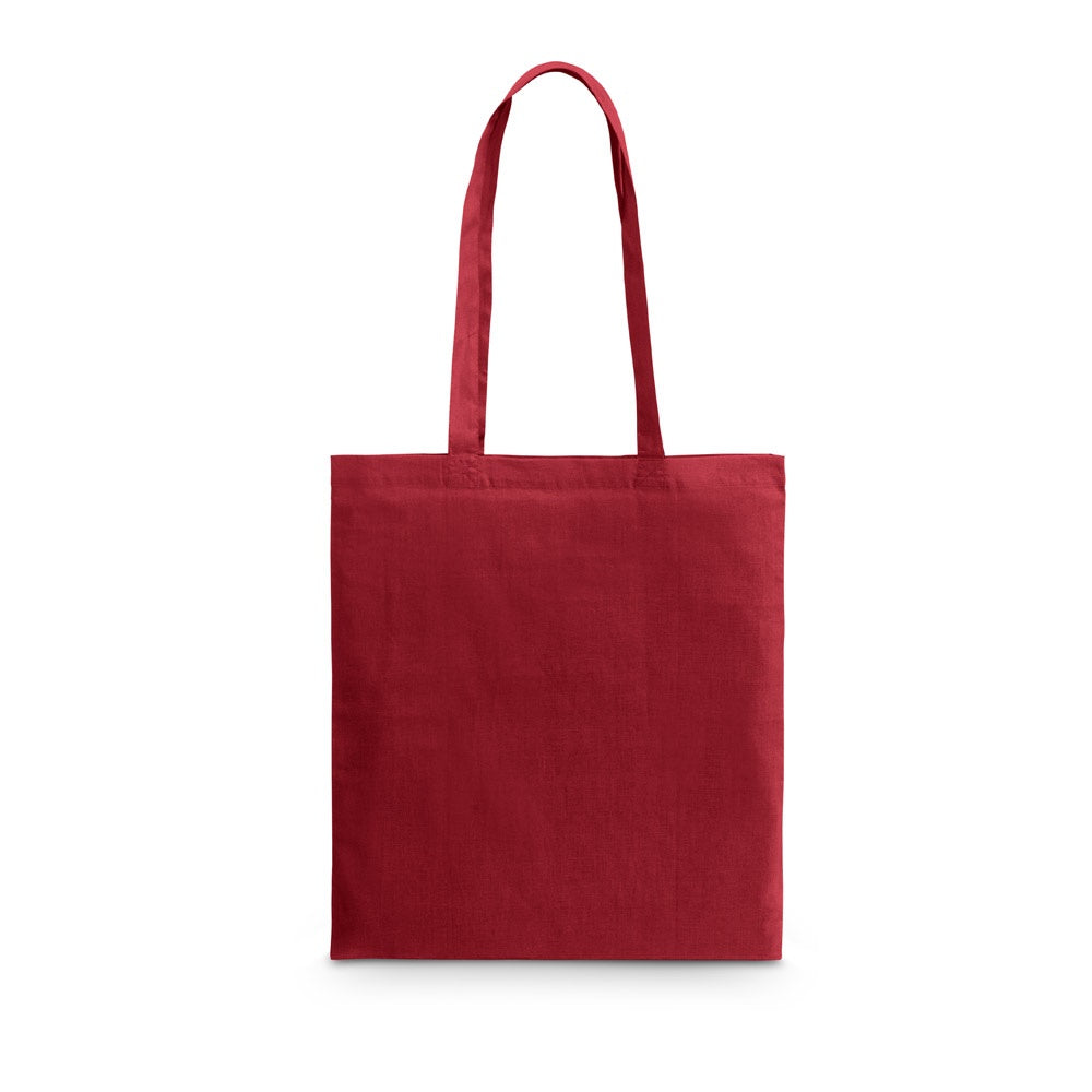 CARACAS promotional tote bag in burgundy with custom logo branding