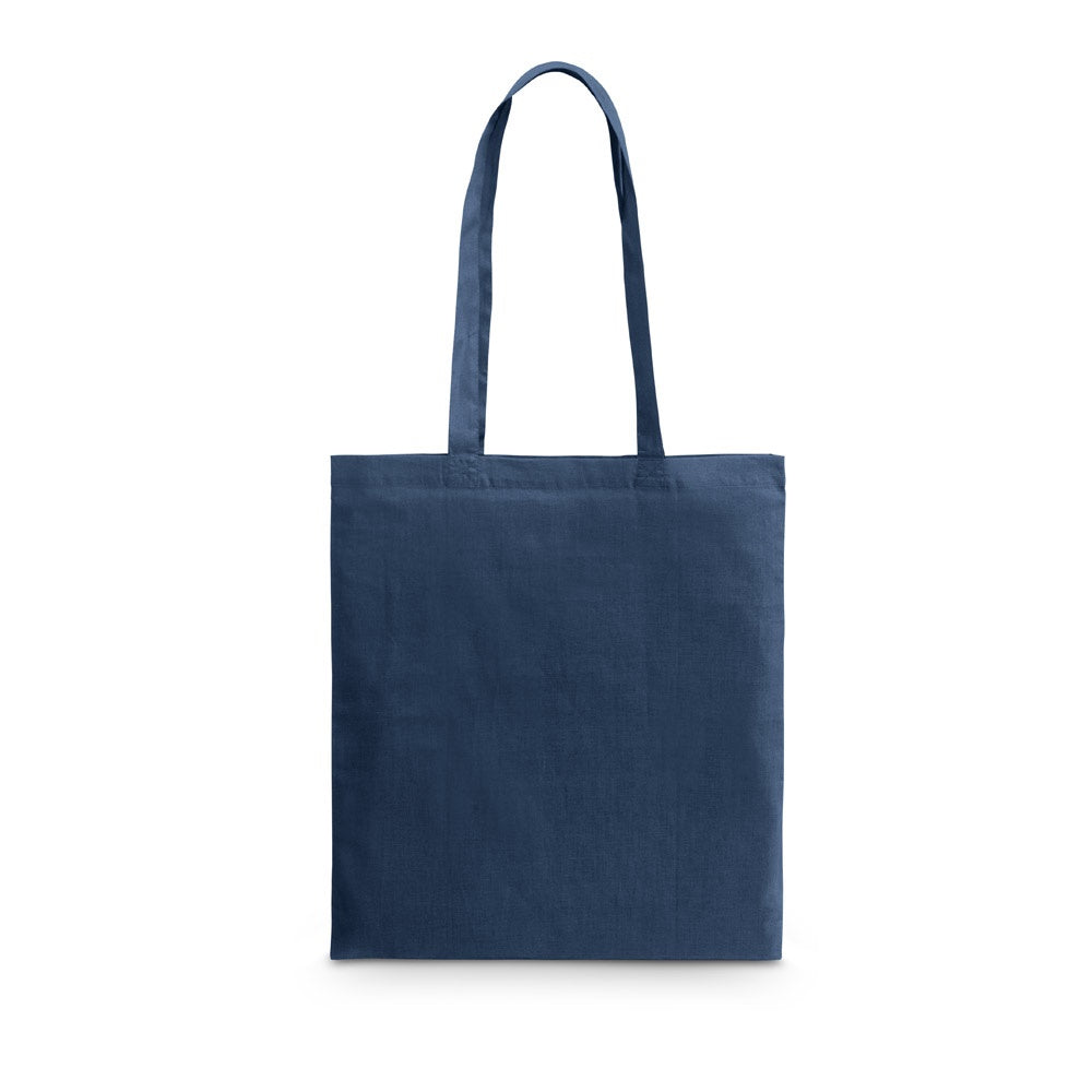 CARACAS promotional tote bag in navy blue with custom logo branding