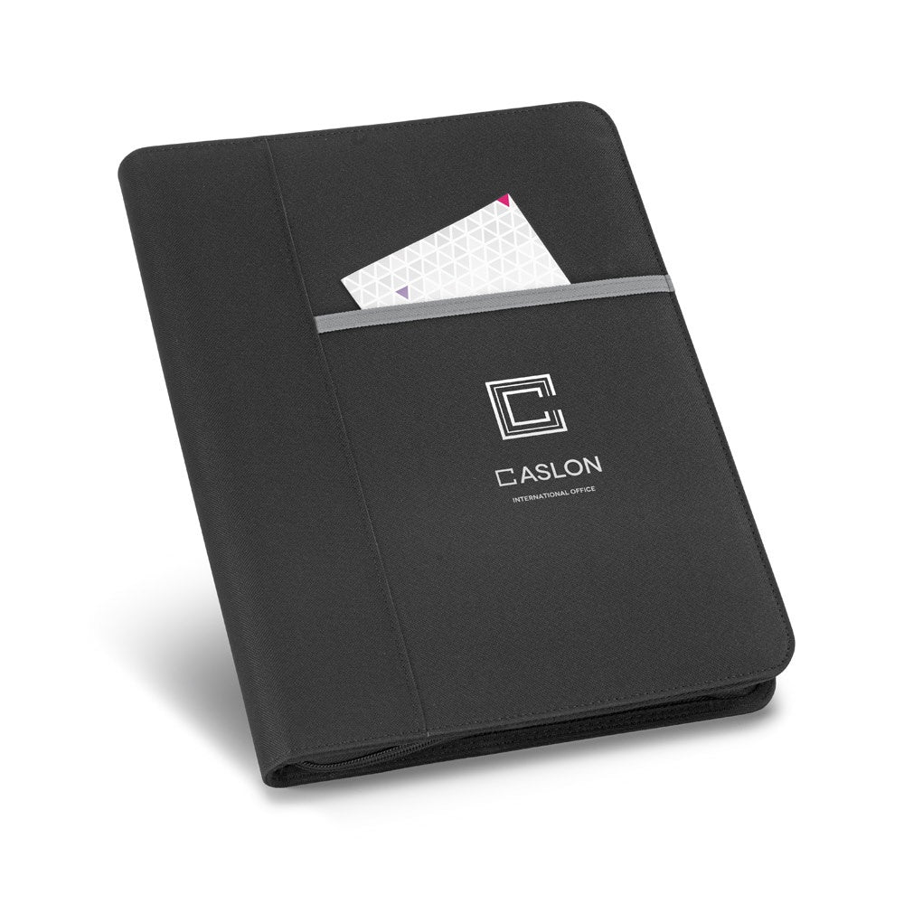 AUSTER promotional document folder in light grey with custom logo branding