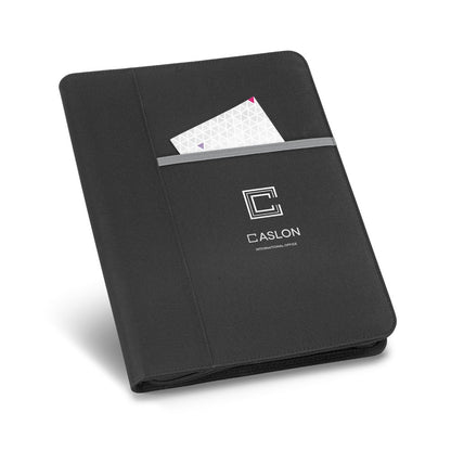 AUSTER promotional document folder in light grey with custom logo branding