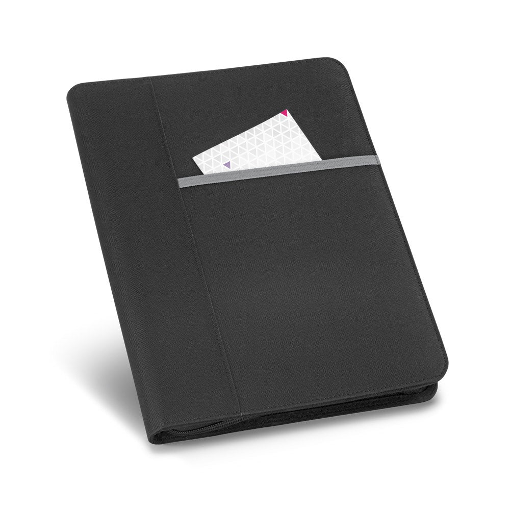 AUSTER promotional document folder in light grey with custom logo branding