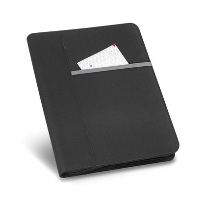 AUSTER promotional document folder in light grey with custom logo branding