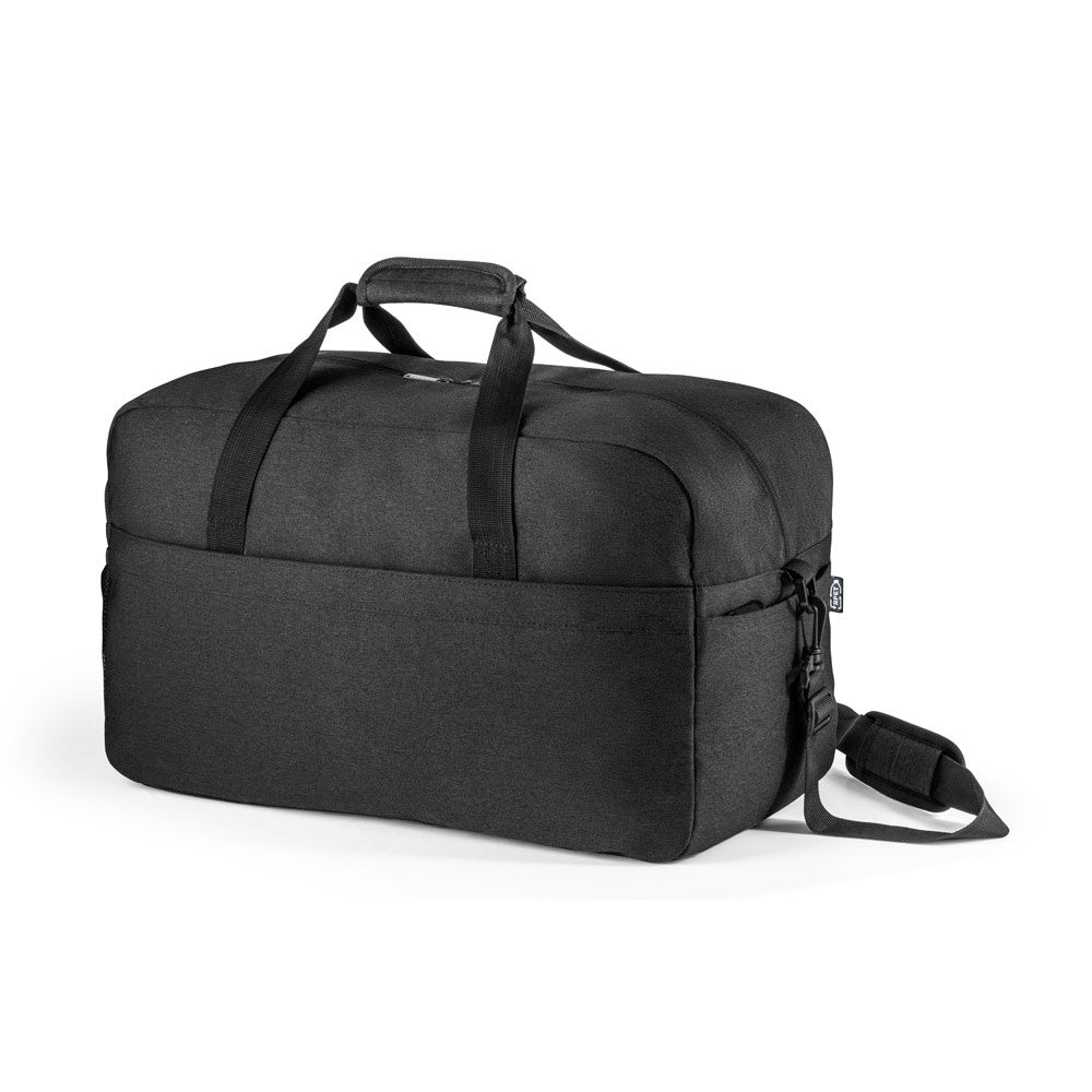 REPURPOSE SPORTS promotional sports bag in dark grey (detail view) with custom logo branding