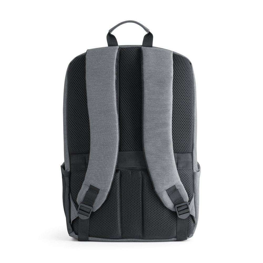 BROOKLYN promotional laptop bag in light grey (detail view) with custom logo branding