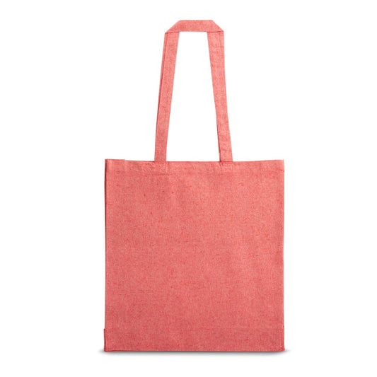 MARACAY promotional tote bag in red (detail view) with custom logo branding