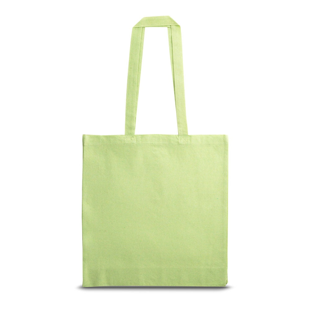 MARACAY promotional tote bag in light green (detail view) with custom logo branding