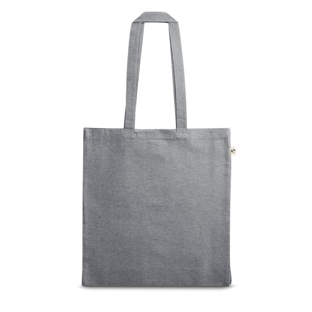 MARACAY promotional tote bag in dark grey (detail view) with custom logo branding