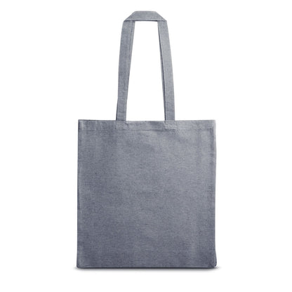 MARACAY promotional tote bag in navy blue (detail view) with custom logo branding