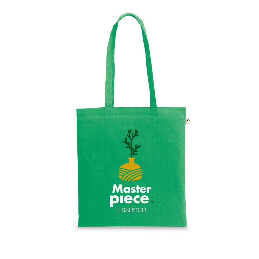 CAIRO promotional tote bag in green with custom logo branding