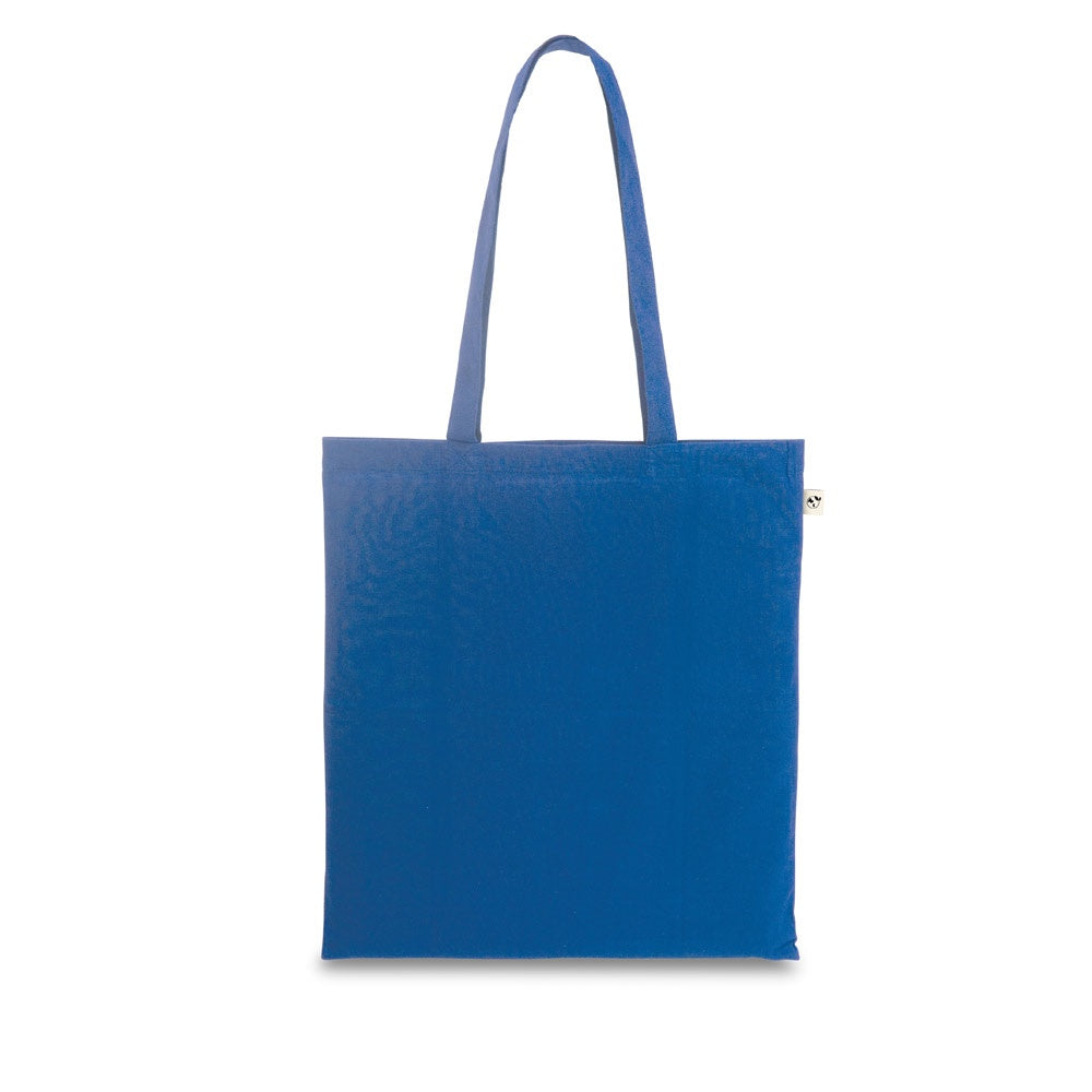 CAIRO promotional tote bag in royal blue with custom logo branding