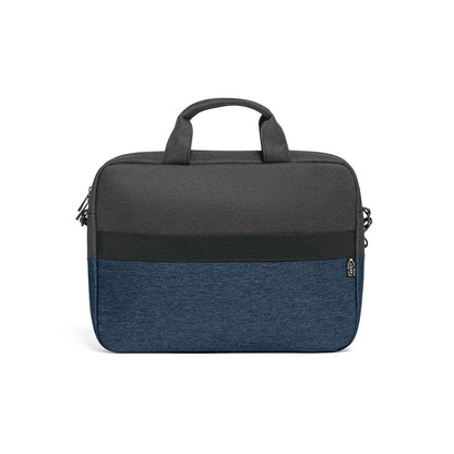 GENOA promotional laptop bag in blue (detail view) with custom logo branding