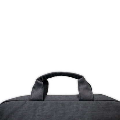 GENOA promotional laptop bag in blue (detail view) with custom logo branding