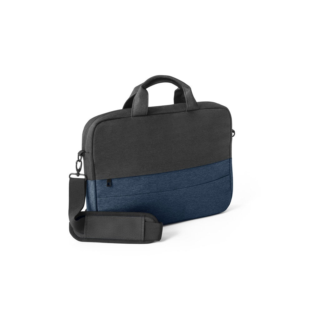GENOA promotional laptop bag in blue with custom logo branding